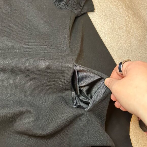 BCBGeneration Medium Open Front Women’s Hoodie Mesh Panel Solid Black EUC - Picture 8 of 12